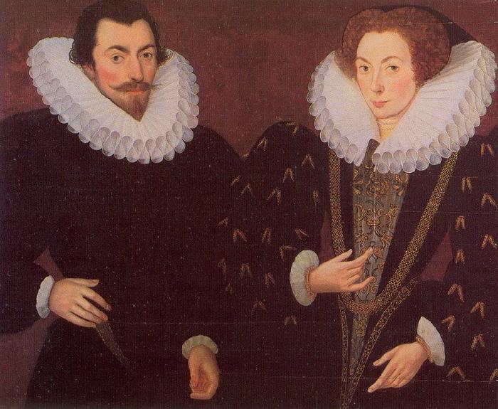 Hieronimo Custodis Sir John Harington and his wfie, Mary Rogers, Lady Harington France oil painting art
